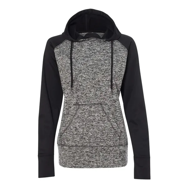 Women's fleece pullover sweatshirt with fleck body and contrast hood and... from ASI 84358 S&S Activewear