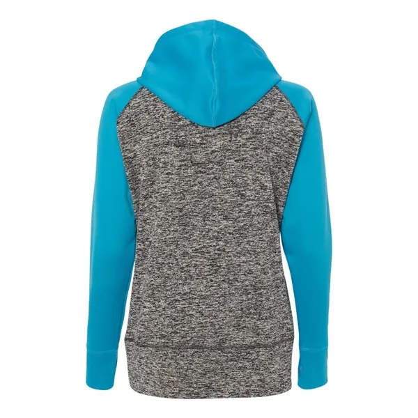 Women's fleece pullover sweatshirt with fleck body and contrast hood and... from ASI 84358 S&S Activewear