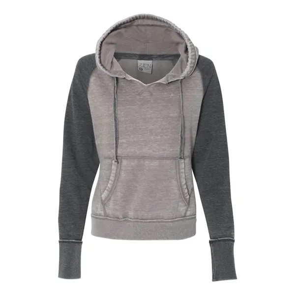 J. America Women's Zen Fleece Raglan hooded Pullover Sweatshirt, blank.... from ASI 84358 S&S Activewear