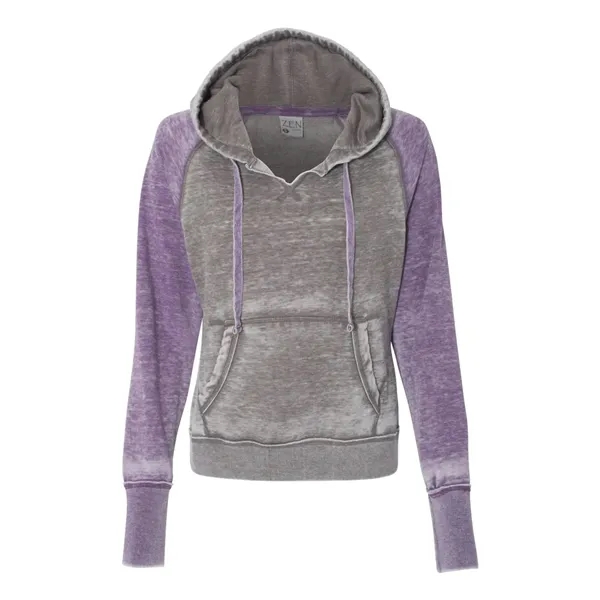 J. America Women's Zen Fleece Raglan hooded Pullover Sweatshirt, blank.... from ASI 84358 S&S Activewear