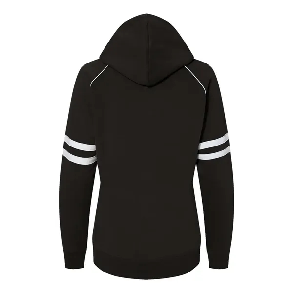 J. America Women's Varsity Fleece Piped Hooded Sweatshirt... from ASI 84358 S&S Activewear