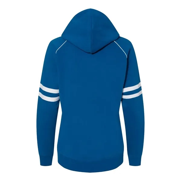 J. America Women's Varsity Fleece Piped Hooded Sweatshirt... from ASI 84358 S&S Activewear