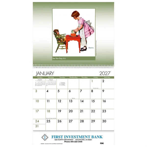 13 month American Illustrator wall calendar... from ASI 61966 HPG / Beacon Promotions HPG Gold