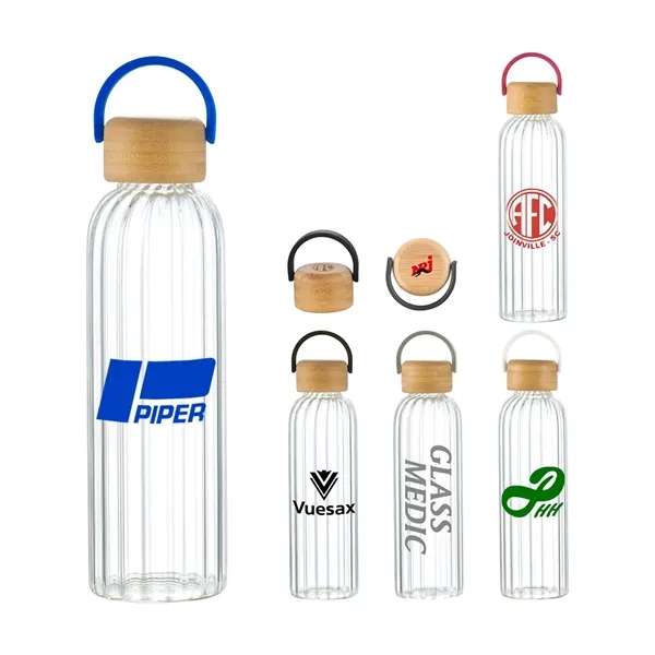 21 oz Glass Water Bottle with Bamboo Lid... from ASI 31517 Admart Products