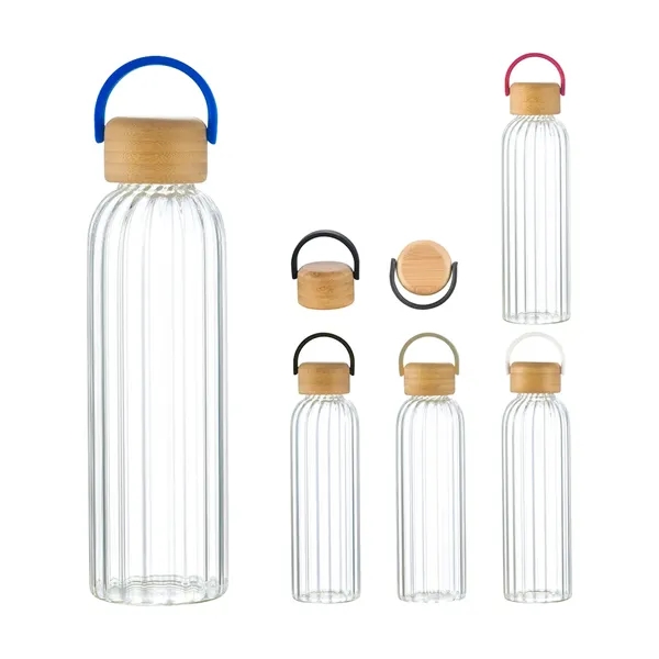 21 oz Glass Water Bottle with Bamboo Lid... from ASI 31517 Admart Products