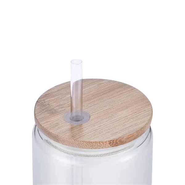 Glass Tumbler with Bamboo lid and Reusable Straw... from ASI 31517 Admart Products