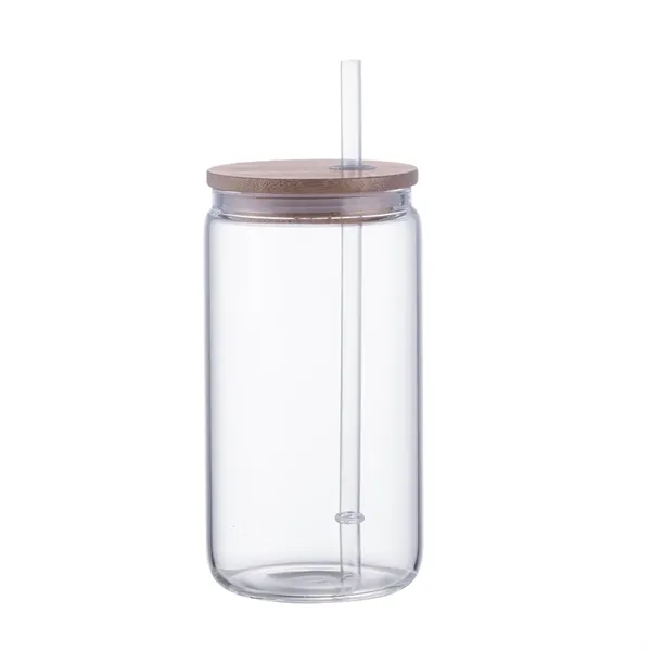 Glass Tumbler with Bamboo lid and Reusable Straw... from ASI 31517 Admart Products