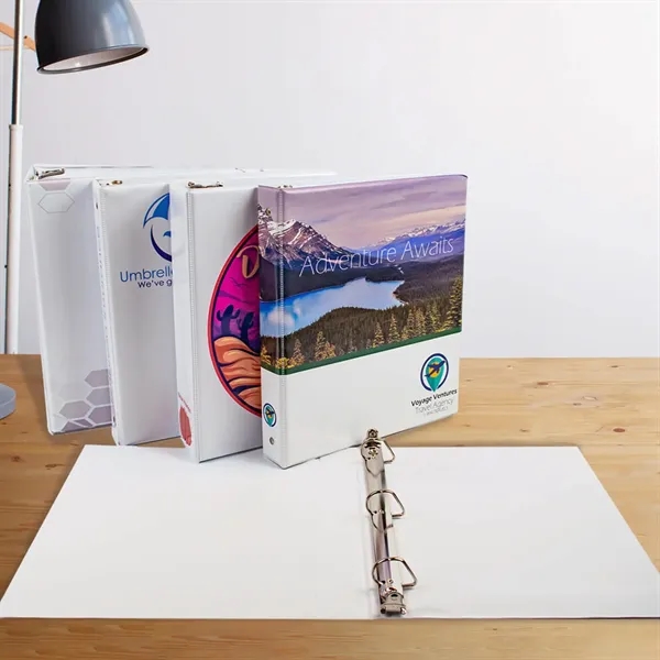 1" Round three ring binder made of vinyl that accommodates a... from ASI 54040 Fey Promo / Fey Binders and Organization Solutions