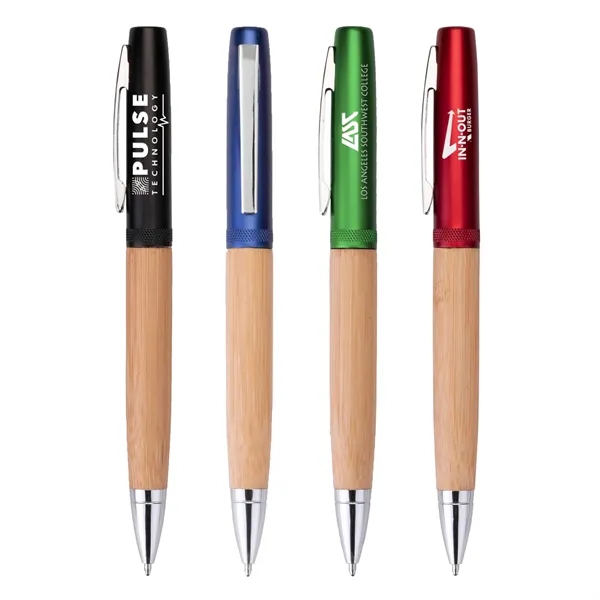 Helix Recycled Aluminum & Bamboo Twist-Action Ballpoint... from ASI 46755 Cosmo Promos
