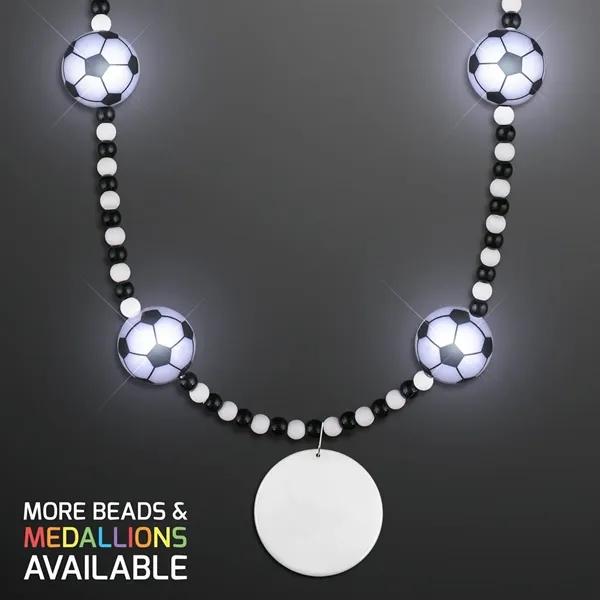 Light Up Soccer Ball Beads Necklace with World Cup Soccer Medallion;... from ASI 34194 ALightPromos