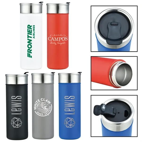18 oz. stainless steel tumbler with double wall, vacuum insulation and... from ASI 57655 STOPNGO Line