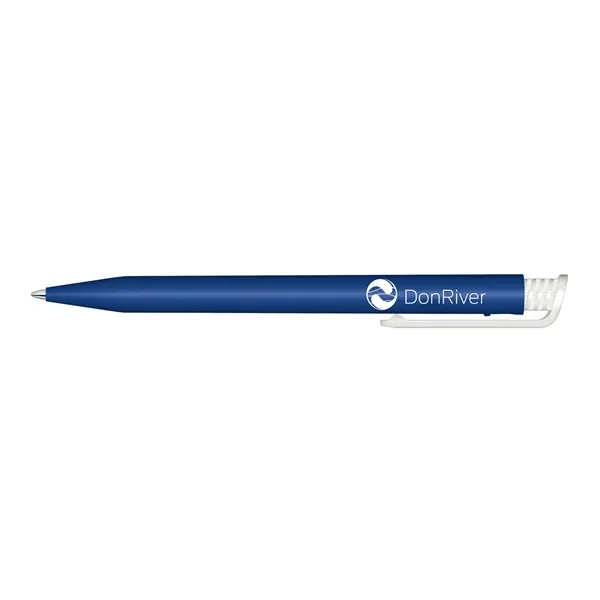 Plunger action ballpoint pen with matte barrel, pocket clip; made of... from ASI 68507 The Magnet Group / Castelli