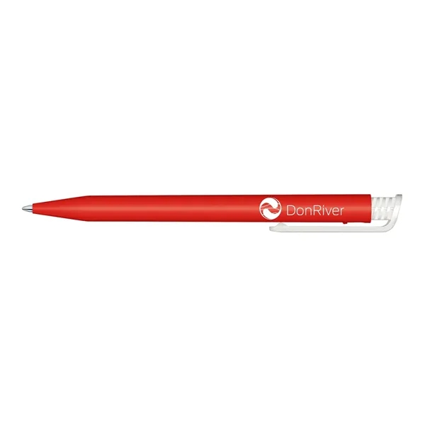 Plunger action ballpoint pen with matte barrel, pocket clip; made of... from ASI 68507 The Magnet Group / Castelli
