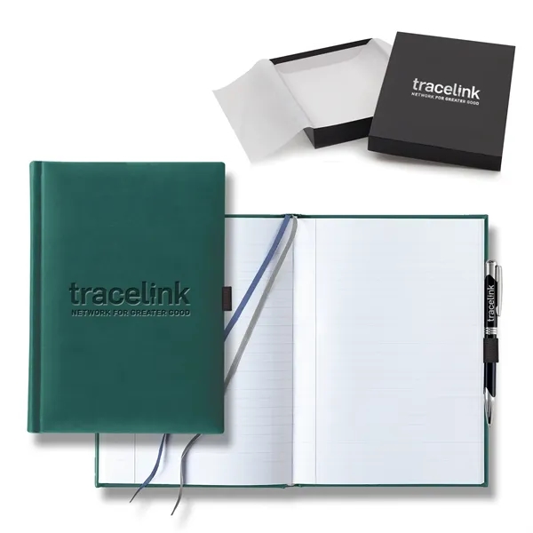 7" x 9 11/16" polyurethane journal gift set with a pen... from ASI 68507 The Magnet Group / Castelli