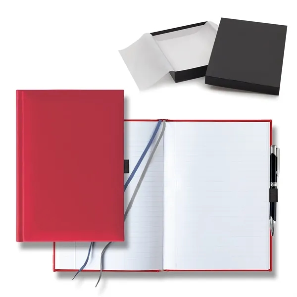 7" x 9 11/16" polyurethane journal gift set with a pen... from ASI 68507 The Magnet Group / Castelli