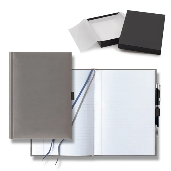 7" x 9 11/16" polyurethane journal gift set with a pen... from ASI 68507 The Magnet Group / Castelli