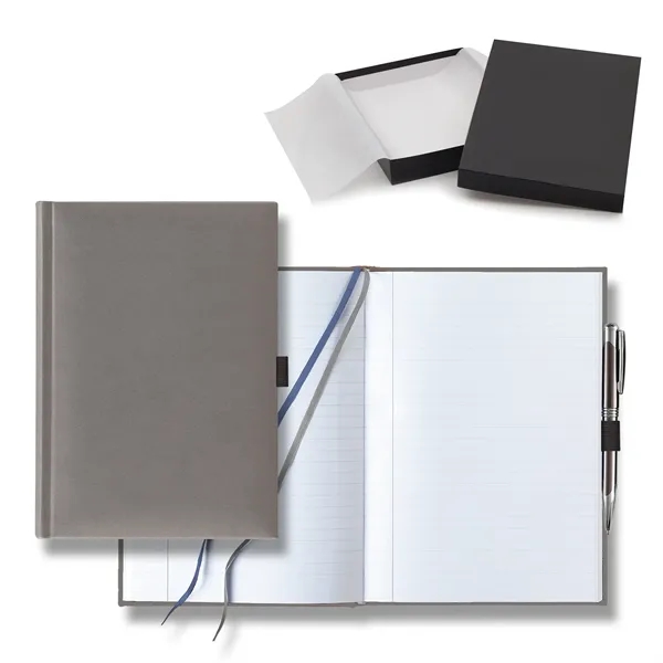 7" x 9 11/16" polyurethane journal gift set with a pen... from ASI 68507 The Magnet Group / Castelli