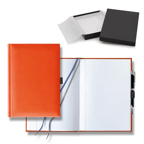 7" x 9 11/16" polyurethane journal gift set with a pen... from ASI 68507 The Magnet Group / Castelli