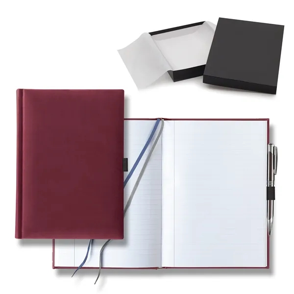 7" x 9 11/16" polyurethane journal gift set with a pen... from ASI 68507 The Magnet Group / Castelli