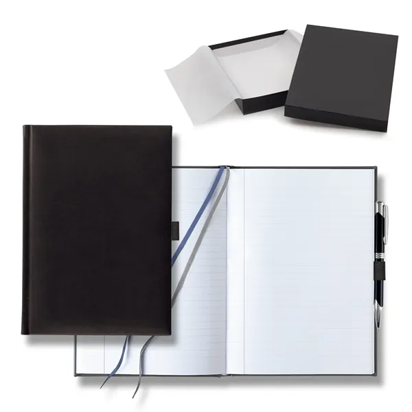7" x 9 11/16" polyurethane journal gift set with a pen... from ASI 68507 The Magnet Group / Castelli
