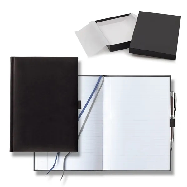 7" x 9 11/16" polyurethane journal gift set with a pen... from ASI 68507 The Magnet Group / Castelli