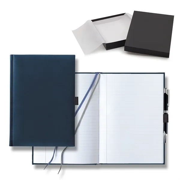 7" x 9 11/16" polyurethane journal gift set with a pen... from ASI 68507 The Magnet Group / Castelli