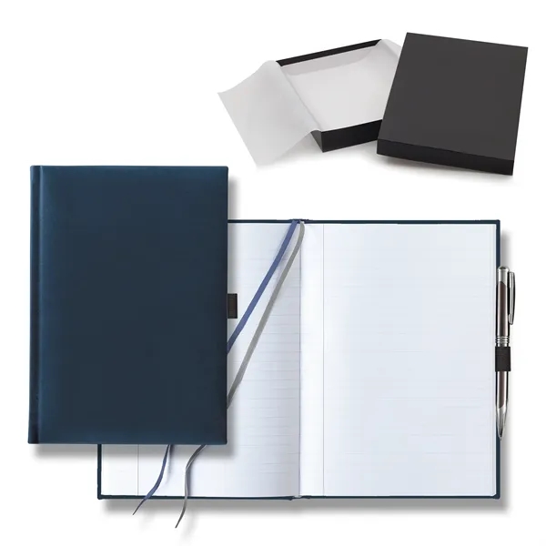 7" x 9 11/16" polyurethane journal gift set with a pen... from ASI 68507 The Magnet Group / Castelli
