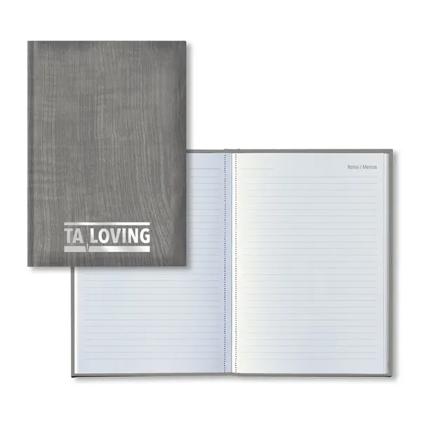 Mid-size memo journal with 128 white lined pages with modern gray... from ASI 68507 The Magnet Group / Castelli