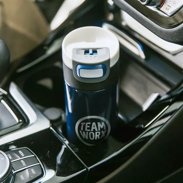 17 oz. vacuum stainless steel bottle and a patented lid.... from ASI 68507 The Magnet Group / Perfect Line