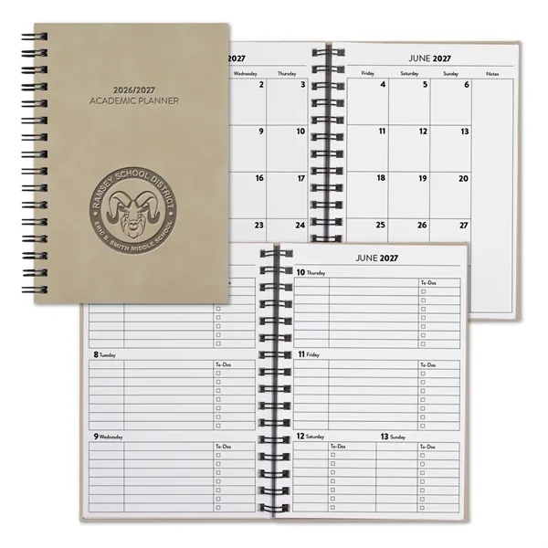 5 1/2" x 8" academic planner with black wire and square... from ASI 68507 The Magnet Group / Castelli