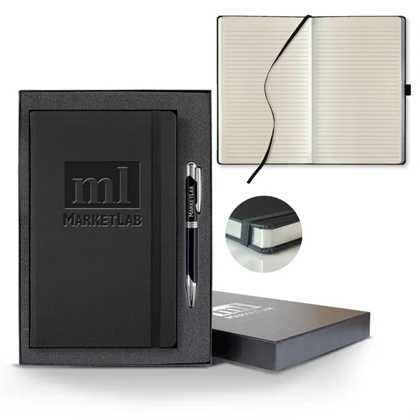 All Metal Medio Lined Ivory Page Journal Gift Set... from ASI 68507 The Magnet Group / Castelli