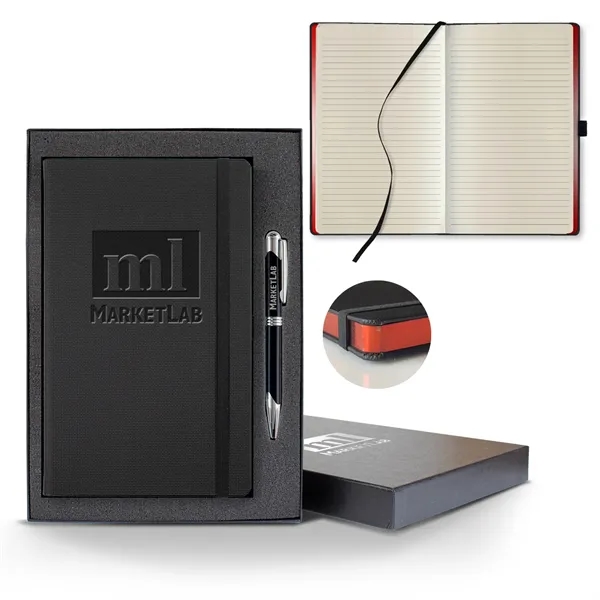 All Metal Medio Lined Ivory Page Journal Gift Set... from ASI 68507 The Magnet Group / Castelli