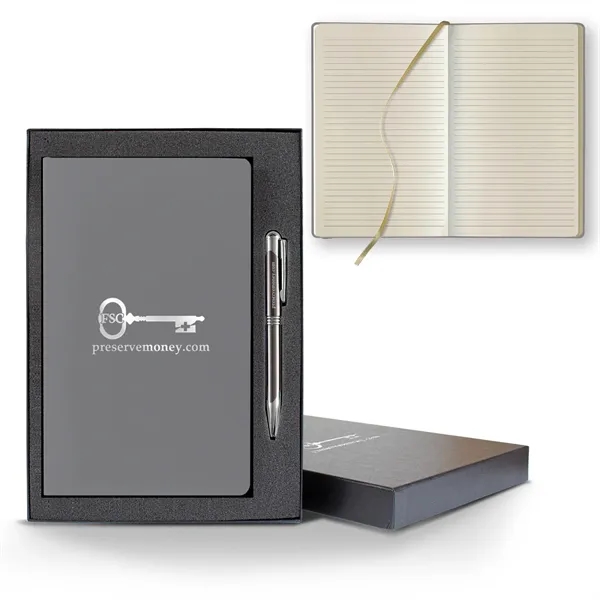 Matra Slim Medio Lined Ivory Page Journal Gift Set... from ASI 68507 The Magnet Group / Castelli