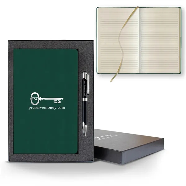 Matra Slim Medio Lined Ivory Page Journal Gift Set... from ASI 68507 The Magnet Group / Castelli