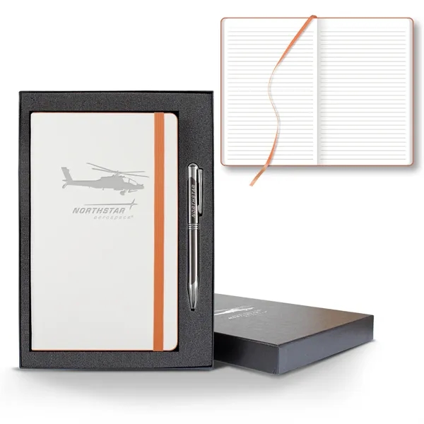 White Laser Medio Lined White Page Journal Gift Set... from ASI 68507 The Magnet Group / Castelli