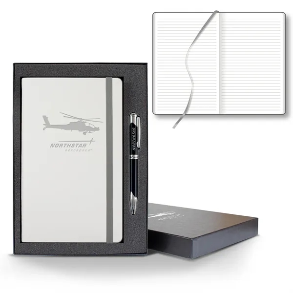 White Laser Medio Lined White Page Journal Gift Set... from ASI 68507 The Magnet Group / Castelli
