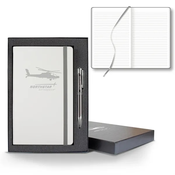 White Laser Medio Lined White Page Journal Gift Set... from ASI 68507 The Magnet Group / Castelli