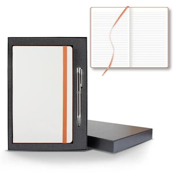 White Laser Medio Lined White Page Journal Gift Set... from ASI 68507 The Magnet Group / Castelli