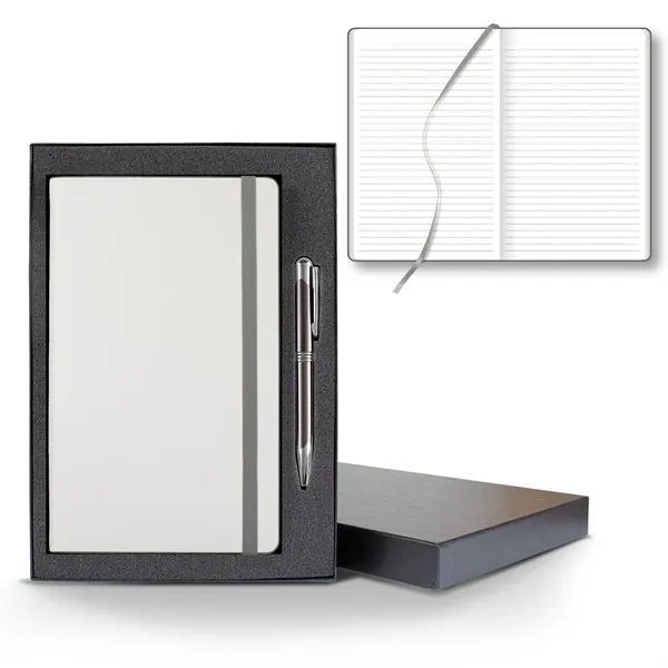 White Laser Medio Lined White Page Journal Gift Set... from ASI 68507 The Magnet Group / Castelli