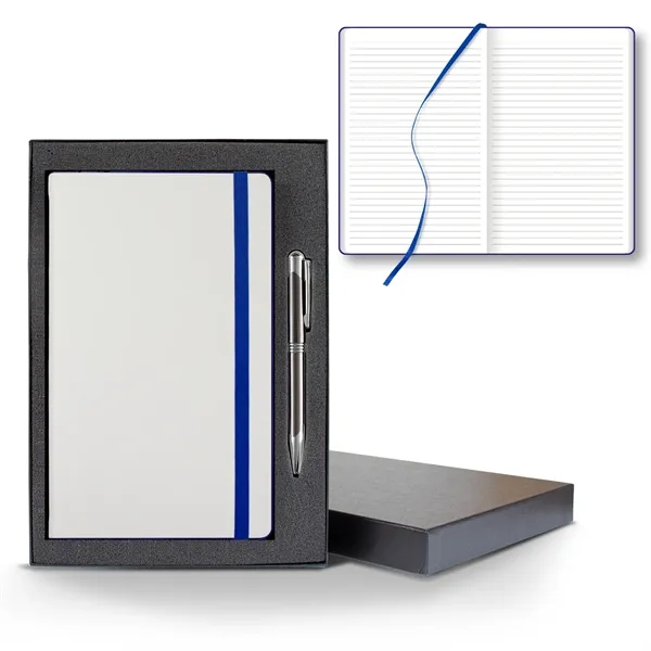 White Laser Medio Lined White Page Journal Gift Set... from ASI 68507 The Magnet Group / Castelli