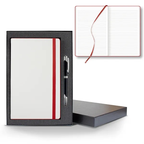 White Laser Medio Lined White Page Journal Gift Set... from ASI 68507 The Magnet Group / Castelli