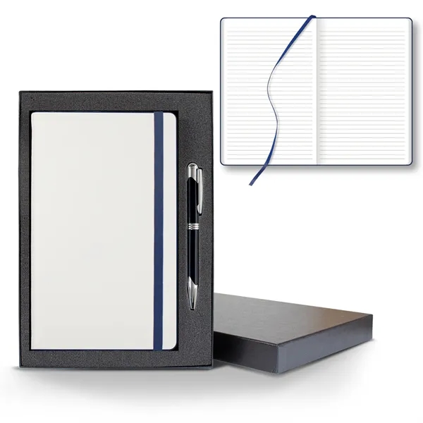 White Laser Medio Lined White Page Journal Gift Set... from ASI 68507 The Magnet Group / Castelli