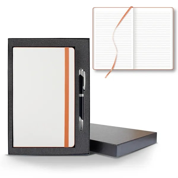 White Laser Medio Lined White Page Journal Gift Set... from ASI 68507 The Magnet Group / Castelli