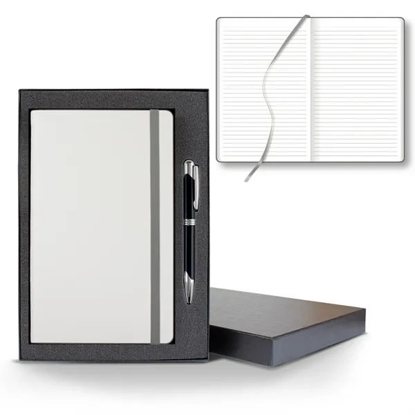 White Laser Medio Lined White Page Journal Gift Set... from ASI 68507 The Magnet Group / Castelli