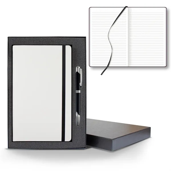 White Laser Medio Lined White Page Journal Gift Set... from ASI 68507 The Magnet Group / Castelli