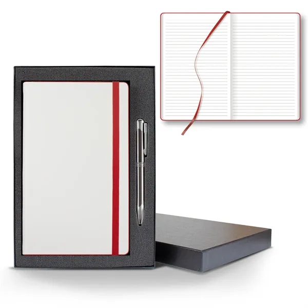 White Laser Medio Lined White Page Journal Gift Set... from ASI 68507 The Magnet Group / Castelli