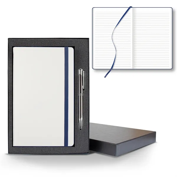 White Laser Medio Lined White Page Journal Gift Set... from ASI 68507 The Magnet Group / Castelli