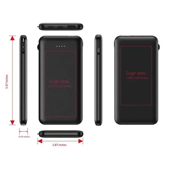 Fast Charging Power Bank with Indicator - 10000 mAh plus 1... from ASI 37218 Athena Promo (tm)