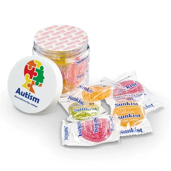 Brighten your promotion with this jar of individually wrapped Sunkist Fruit... from ASI 55583 GMG Pen