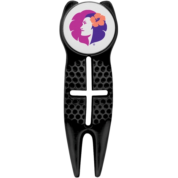 Crosshairs golf divot tool with a ball line marking stencil and... from ASI 38120 Ball Pro / Diversified Quality Kitchenware